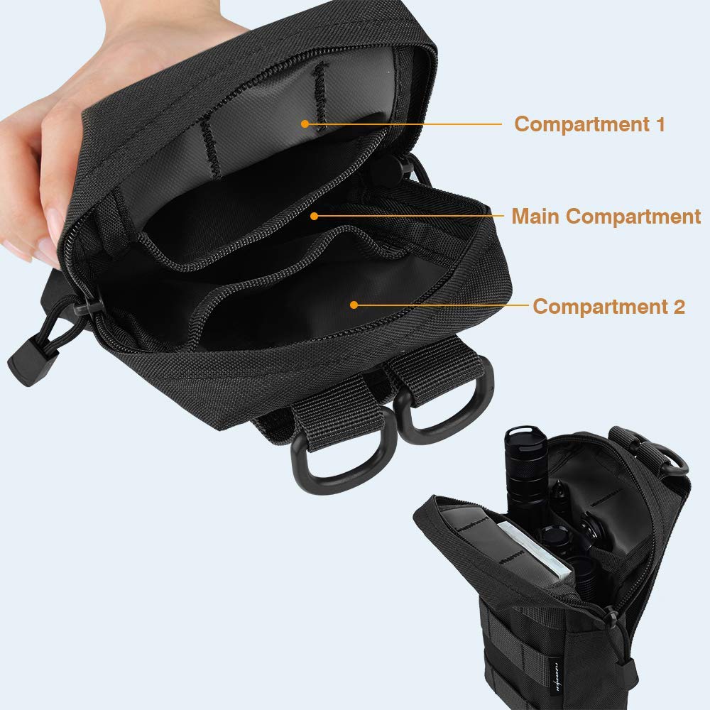 IKSNAIL EDC Molle Pouch Bag Outdoor Vest Waist Pack Hunting Backpack Accessory Gadget Gear Sport Bag Compact Water-resistant Bag