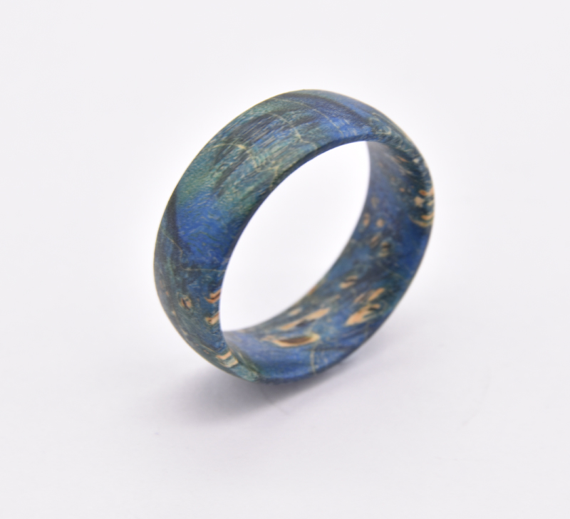 Blue Box Elder Wood Ring
